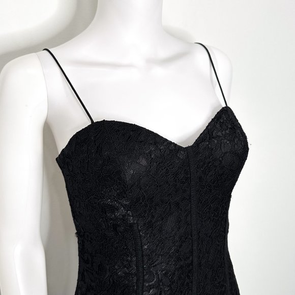 ML Monique Lhuillier Sweetheart Neckline Lace Overlay Cocktail Dress in Black - Picture 3 of 16